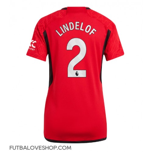 Dres Manchester United Victor Lindelof #2 Domáci pre Ženy 2023-24 Krátky Rukáv